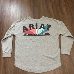 Ariat Gray Long Sleeve Tee with Multicolor Graphic